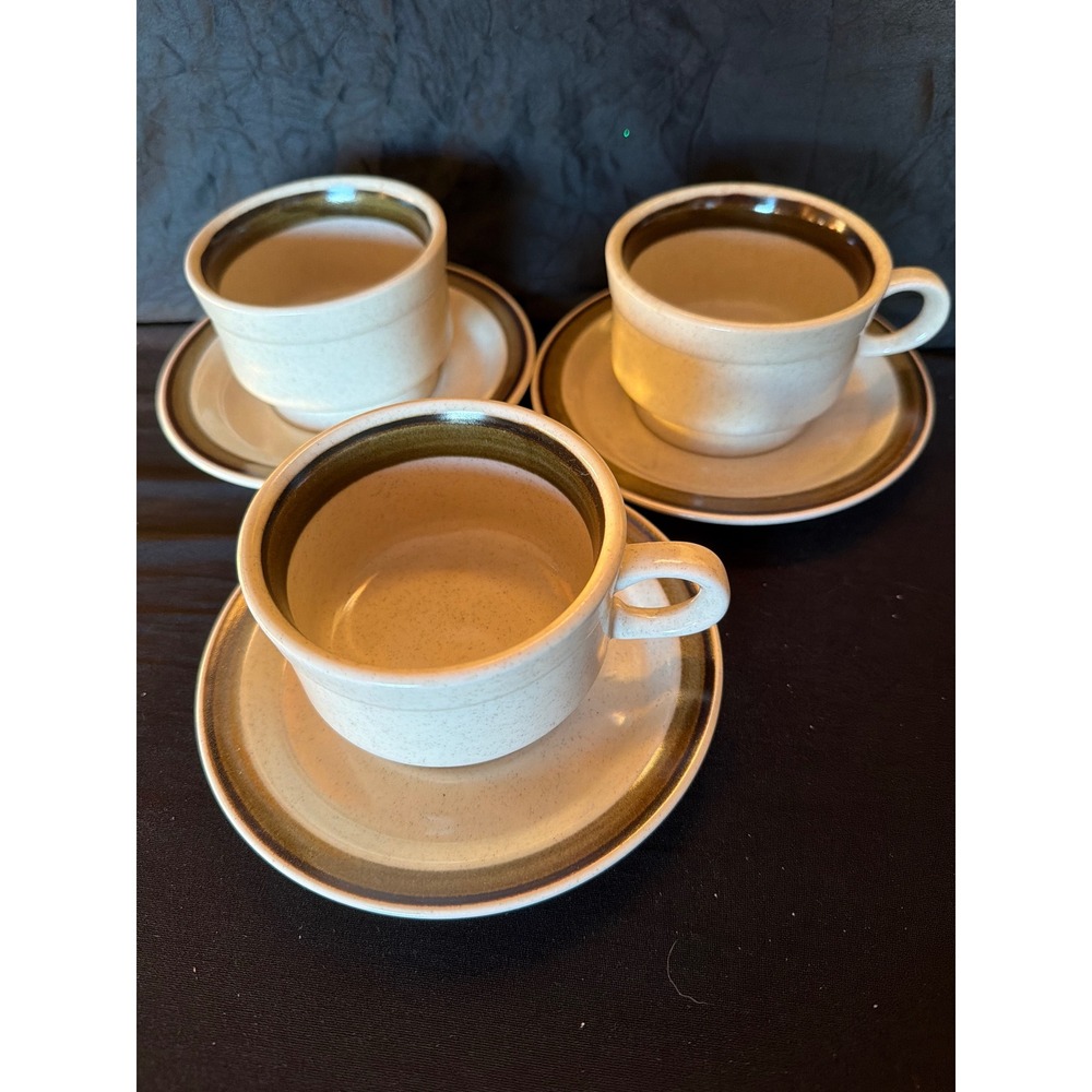 Hallkraft Potterskraft Lazy Daisies P6030 Coffee Cup &Saucer Set 3 Japan Vintage